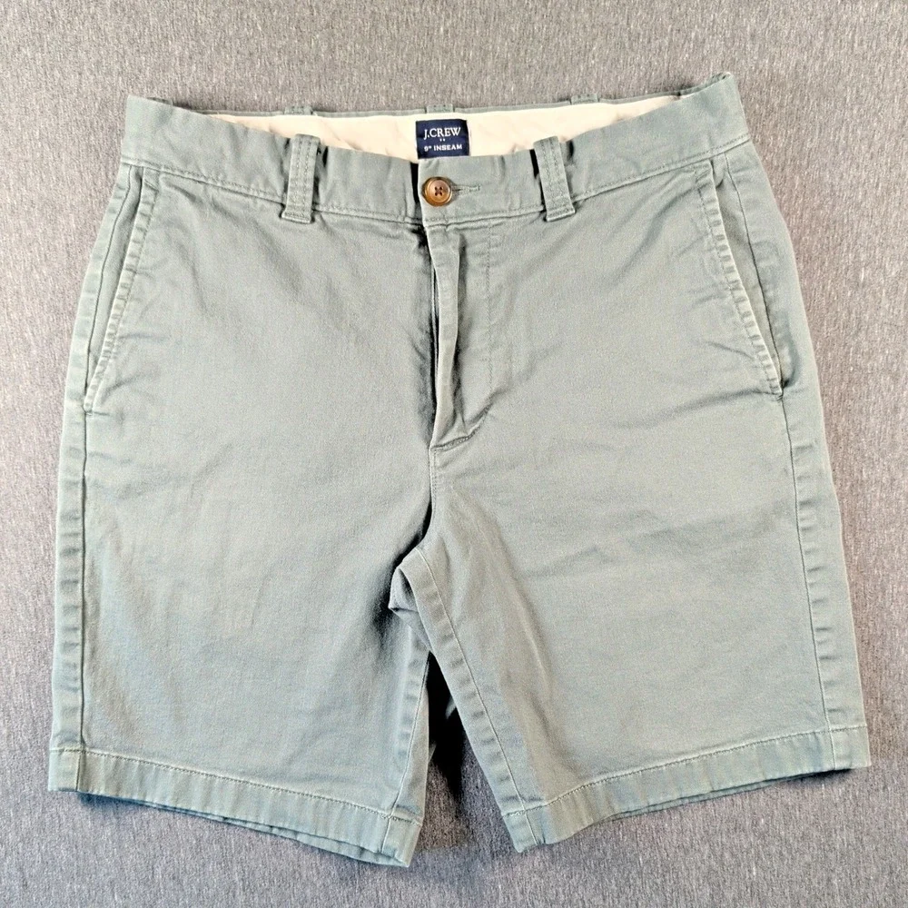 J Crew Flex Chino Shorts Sz 30 Aqua Green 9
